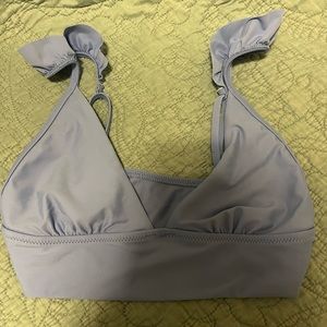 Aerie Blue Ruffle Swimsuit Top